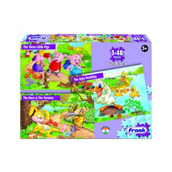 163 – Fairytales 3 X 48pc 3 Pigs+Ugly Duckling+Hare&Tortoise