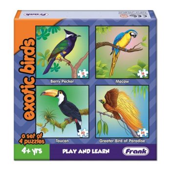 151a – Unusual Animal Puzzles Exotic Birds 4 In A Box 12, 16, 20, 24pc