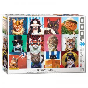 173 – 1000pce Puzzles 6000-5522 Cat Portraits (Funny Cats) – L Heffern
